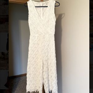 Lacey white jumpsuit. Size small